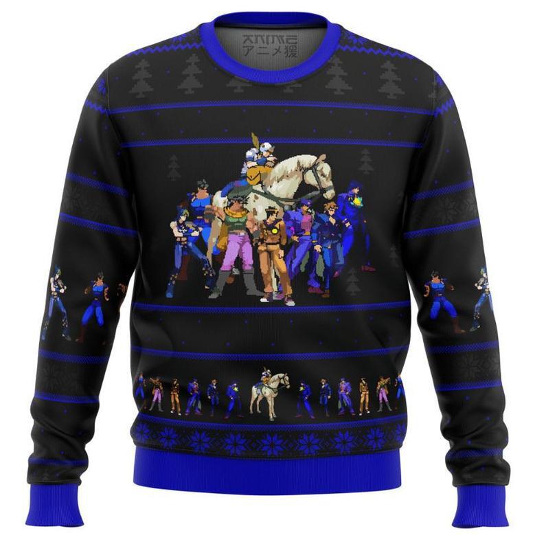 Generations Jojo's Bizarre Adventure Anime Xmas Ugly Wool Knitted Sweater