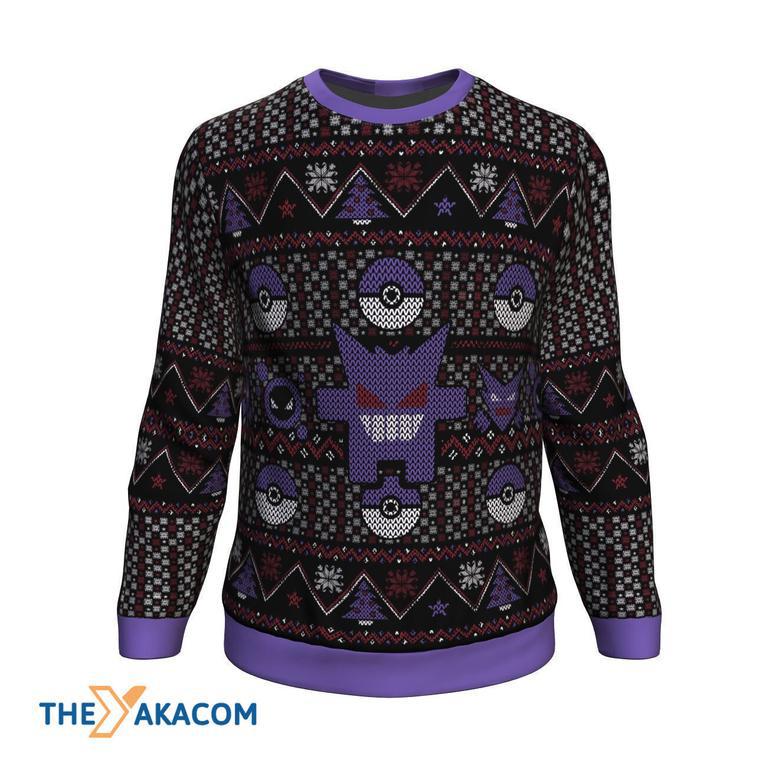 Gengar Ghastly Haunter Pokemon Anime Ugly Sweater