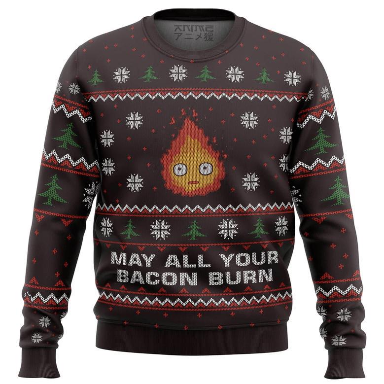 Ghibli May All Your Bacon Burn Ugly Christmas Sweater