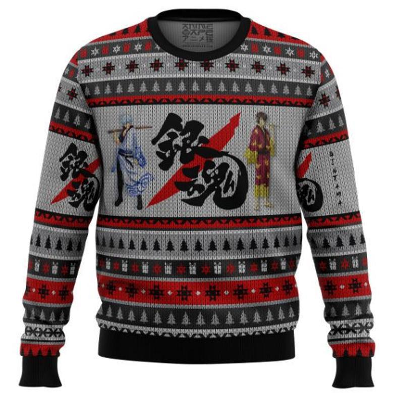 Gintama Shinsuke And Gintoki Xmas Ugly Wool Knitted Sweater