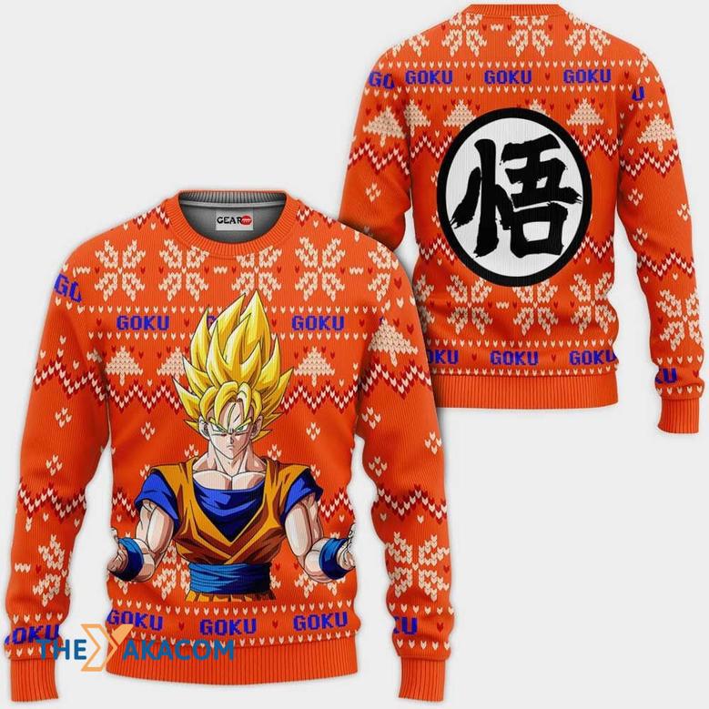 Goku Super Saiyan Anime Dragon Ball Custom Gift For Fan Anime Christmas Ugly Sweater