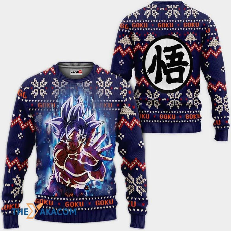 Goku Ultra Instinct Sweater Custom Anime Dragon Ball Gift For Fan Anime Christmas Ugly Sweater