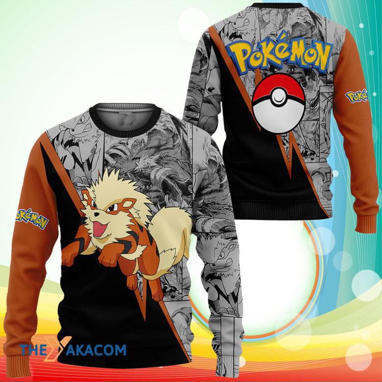 Great Gift Arcanine Pokemon Manga Anime Ugly Christmas Sweater