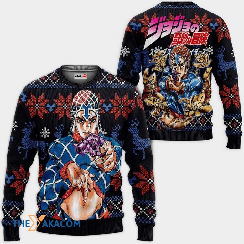 Guido Mista JJBA Custom Gift For Fan Anime Christmas Ugly Sweater