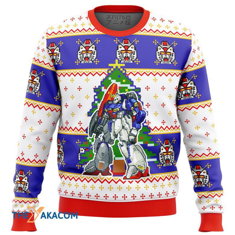 Gundam Xmas Gift For Fan Anime Christmas Ugly Sweater