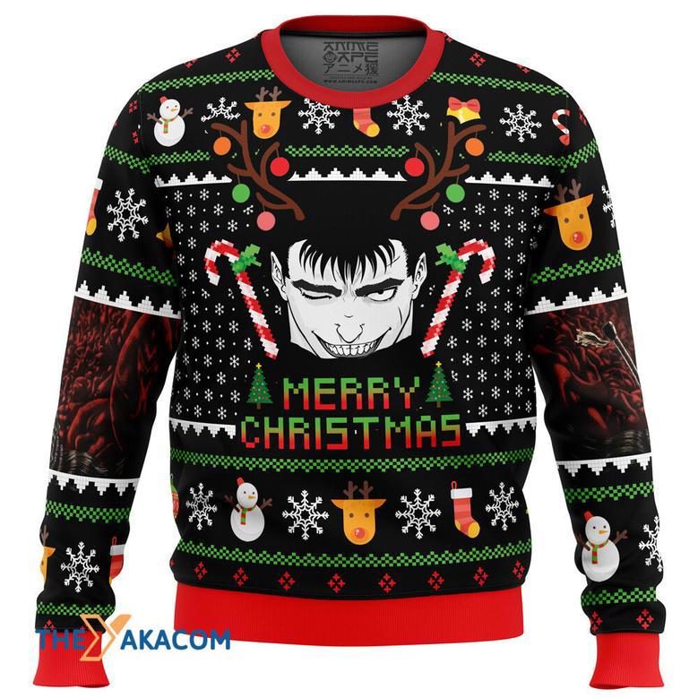 Guts Santa Claus Berzerk Gift For Fan Anime Christmas Ugly Sweater