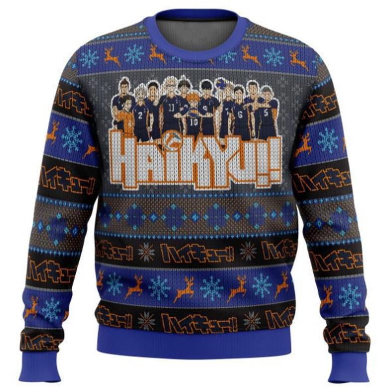 Haikyuu Anime Karasuno High Xmas Ugly Wool Knitted Sweater