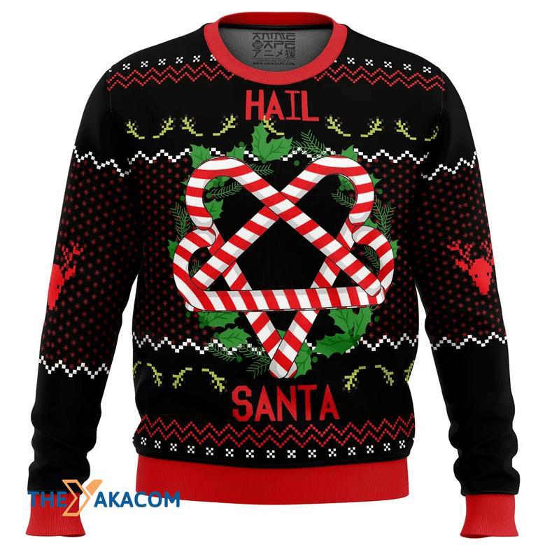 Hail Santa Gift For Fan Anime Christmas Ugly Sweater