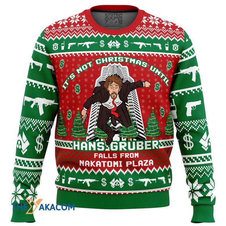 Hans Gruber Fall Nakatomi Plaza Die Hard Custom Gift For Fan Anime Christmas Ugly Sweater