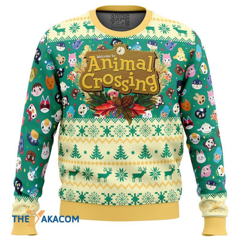 Happy Animal Villagers Animal Crossing Gift For Fan Anime Christmas Ugly Sweater