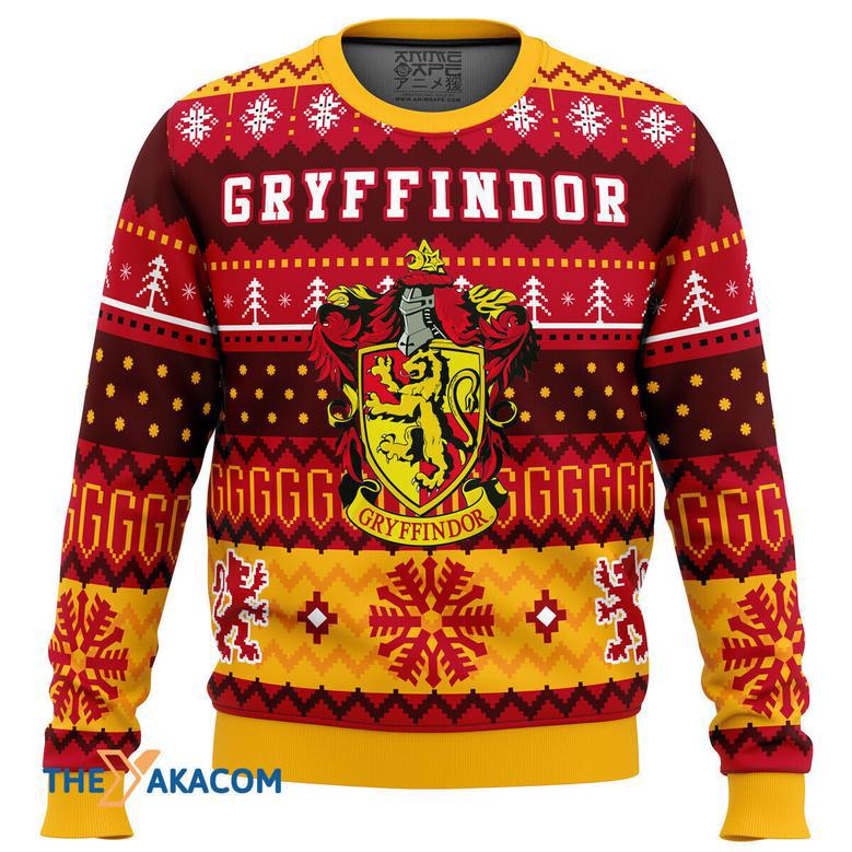 Harry Potter Gryffindor House Gift For Fan Anime Christmas Ugly Sweater