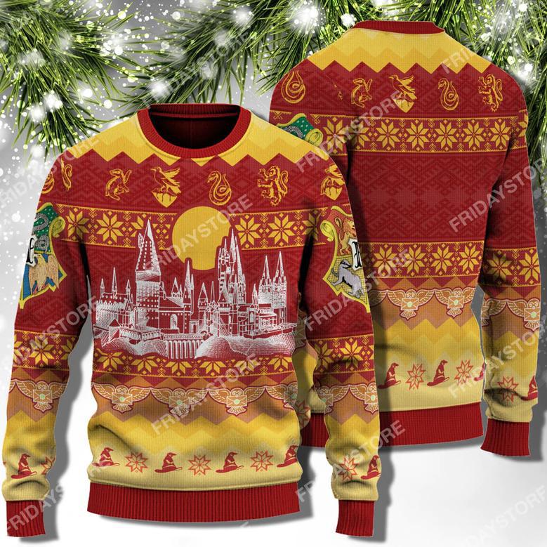 Harry Pottrt Sweater The Four Houses of Hogwarts Christmas Ugly Sweater Amazing Harry Pottrt Ugly