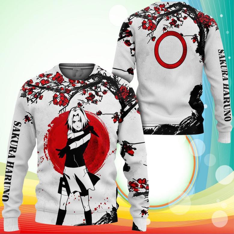 Haruno Sakura Sweatshirt Japan Style Naruto Anime Printed Sweaters