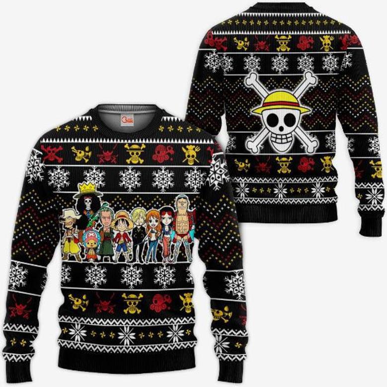 Heart Pirates Anime One Piece Xmas Ugly Christmas Knitted Sweater