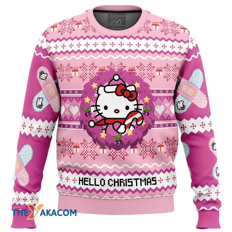 Hello Christmas Hello Kitty Custom Gift For Fan Anime Christmas Ugly Sweater