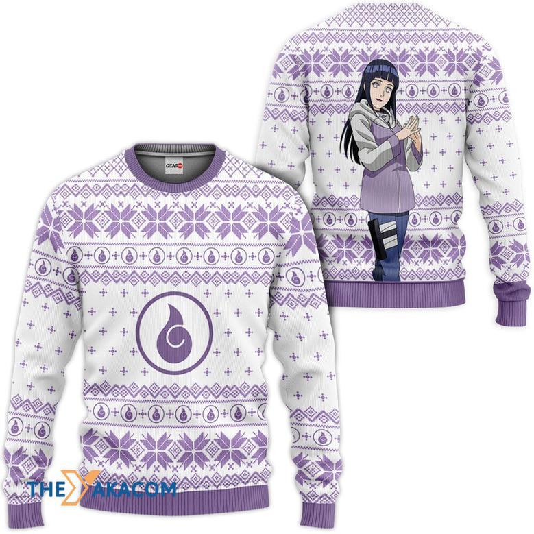 Hinata Hyuga Custom Gift For Fan Anime Christmas Ugly Sweater