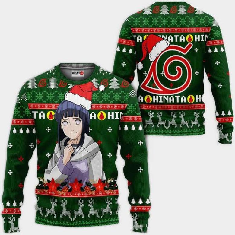 Hinata Hyuga Nrt Anime Xmas Ugly Christmas Knitted Sweater