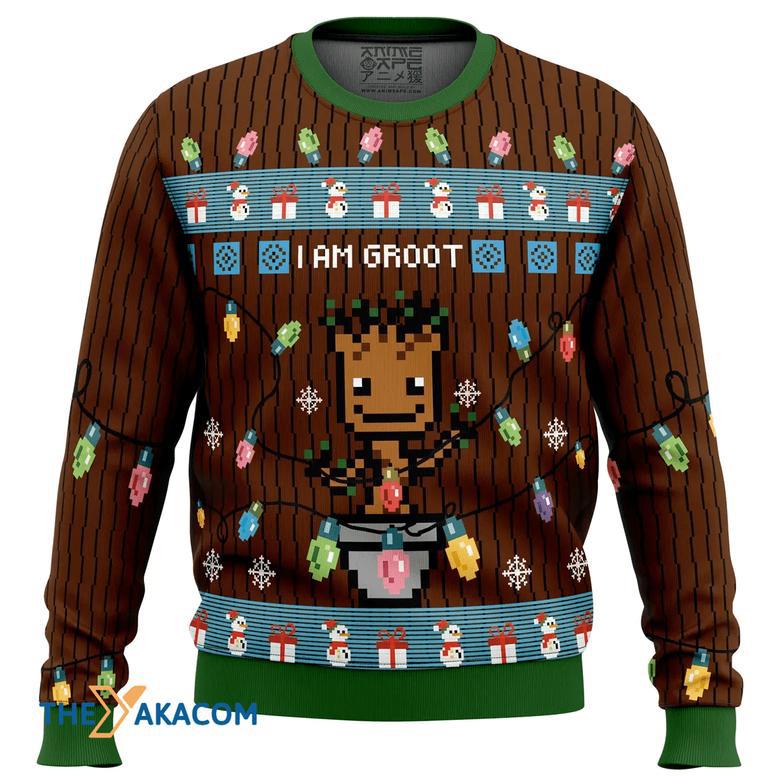 I am Groot Gift For Fan Anime Christmas Ugly Sweater