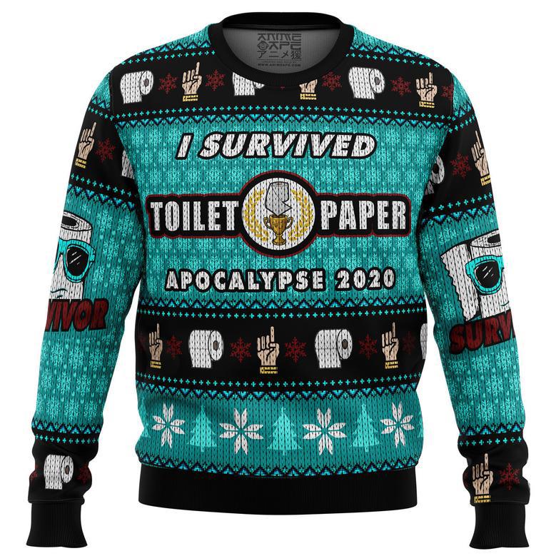 I Survived Toilet Paper Apocalypse Ugly Christmas Sweater