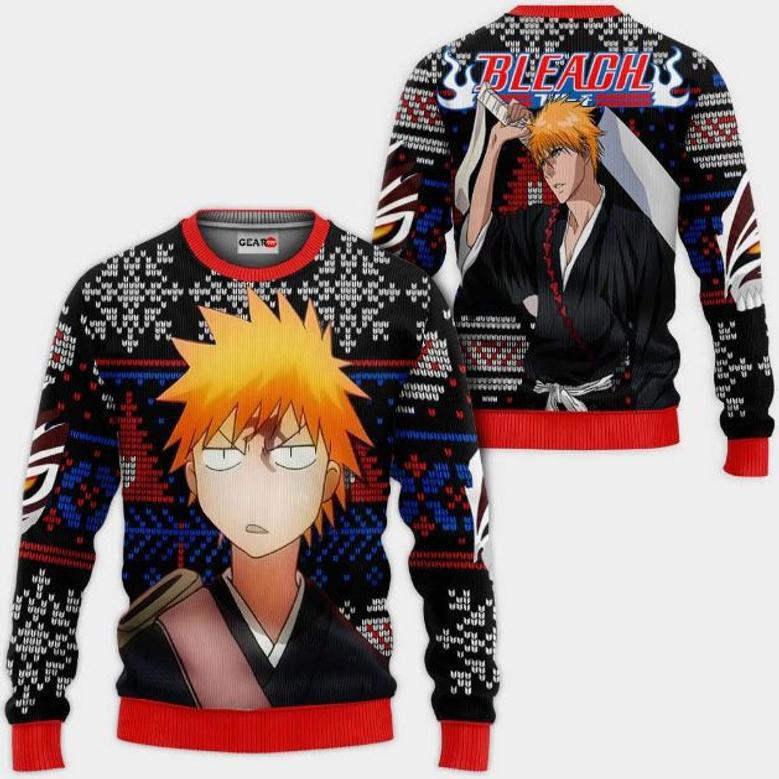 Ichigo Kurosaki Anime Bl Xmas Ugly Christmas Knitted Sweater