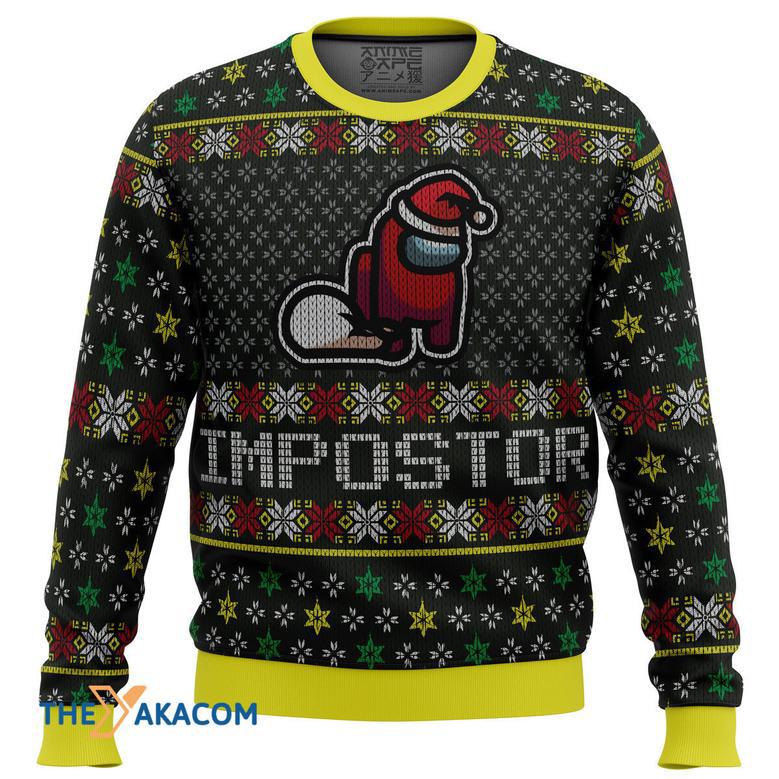 Impostor Among Us Gift For Fan Anime Christmas Ugly Sweater