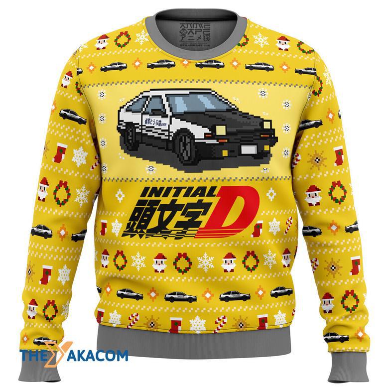 Initial D Classic Toyota Car Gift For Fan Anime Christmas Ugly Sweater