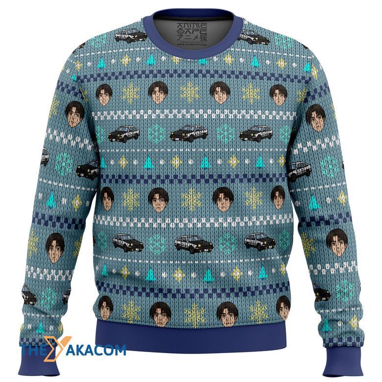 Initial D Takumi Fujiwara Gift For Fan Anime Christmas Ugly Sweater