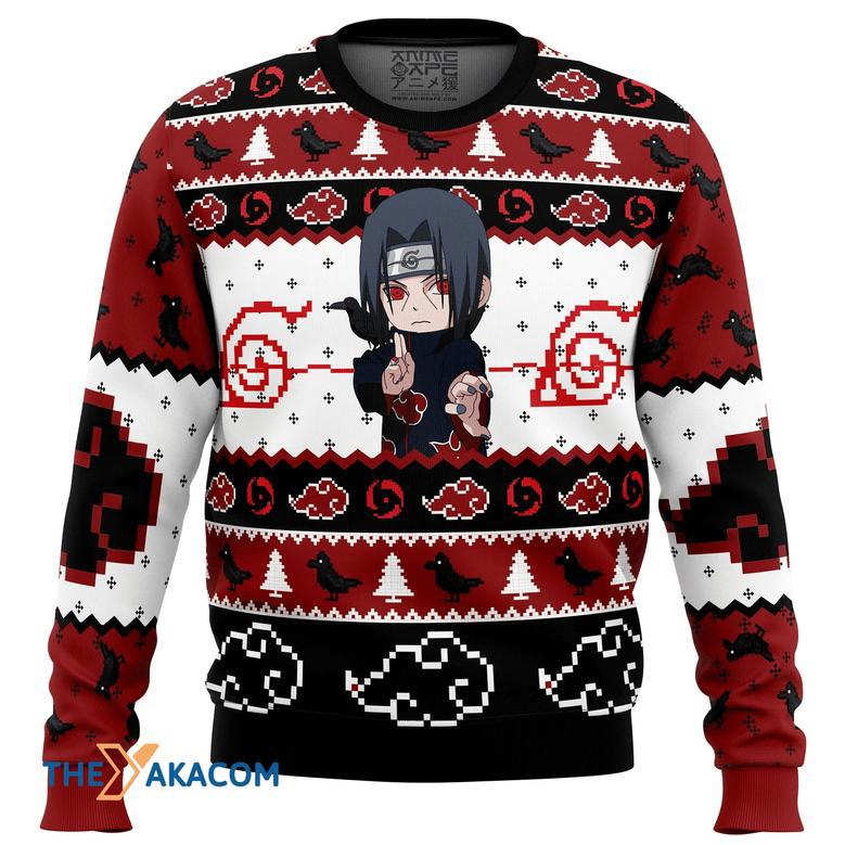 Itachi Uchiha Chibi Akatsuki Naruto Gift For Fan Anime Christmas Ugly Sweater