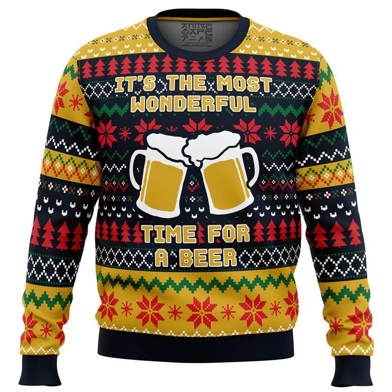 It's The Most Wonderful Time For A Beer Parody Ugly Christmas Sweater