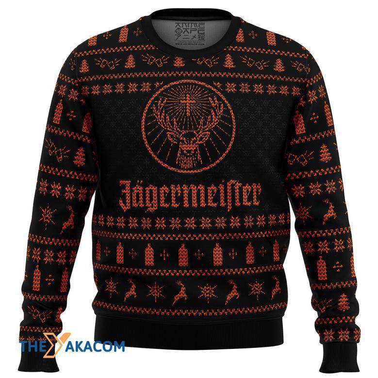 Jagermeister Gift For Fan Anime Christmas Ugly Sweater