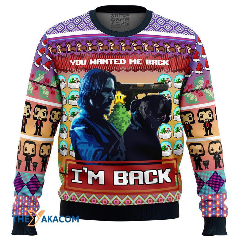 John Wick Gift For Fan Anime Christmas Ugly Sweater