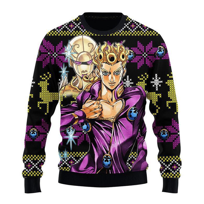 Jojo Giorno Ugly Christmas Sweater Anime Xmas Gift