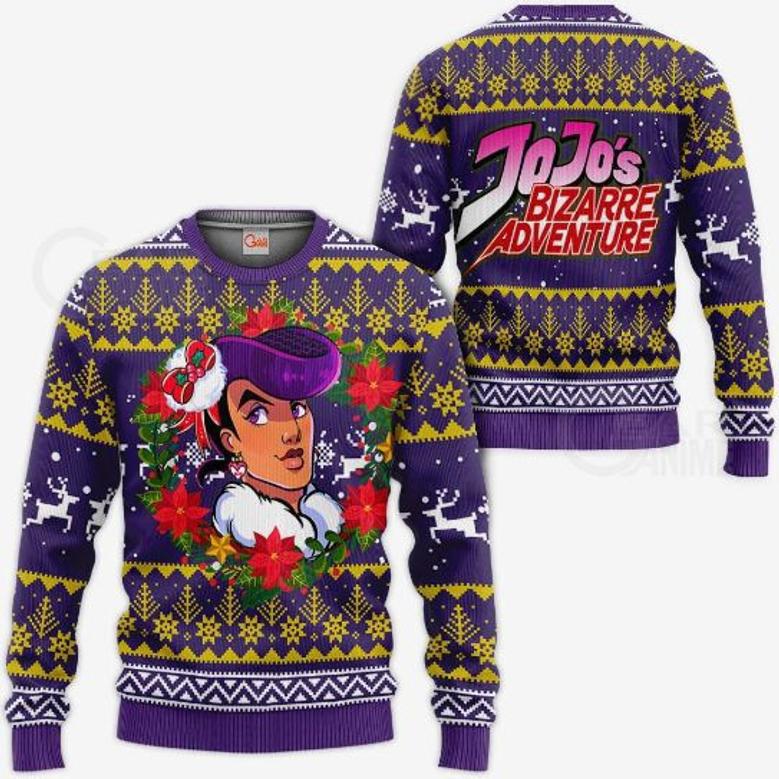 Josuke Higashikata Ugly Christmas Jojo's Bizarre Adventure Anime Knitted Sweater