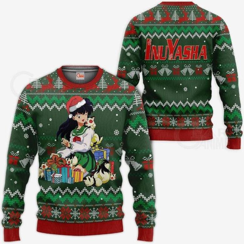 Kagome Ugly Christmas Inuyasha Anime Xmas Knitted Sweater