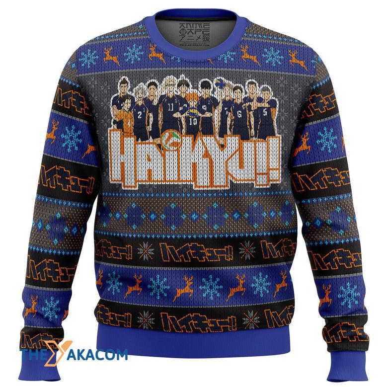 Karasuno High Haikyuu Gift For Fan Anime Christmas Ugly Sweater