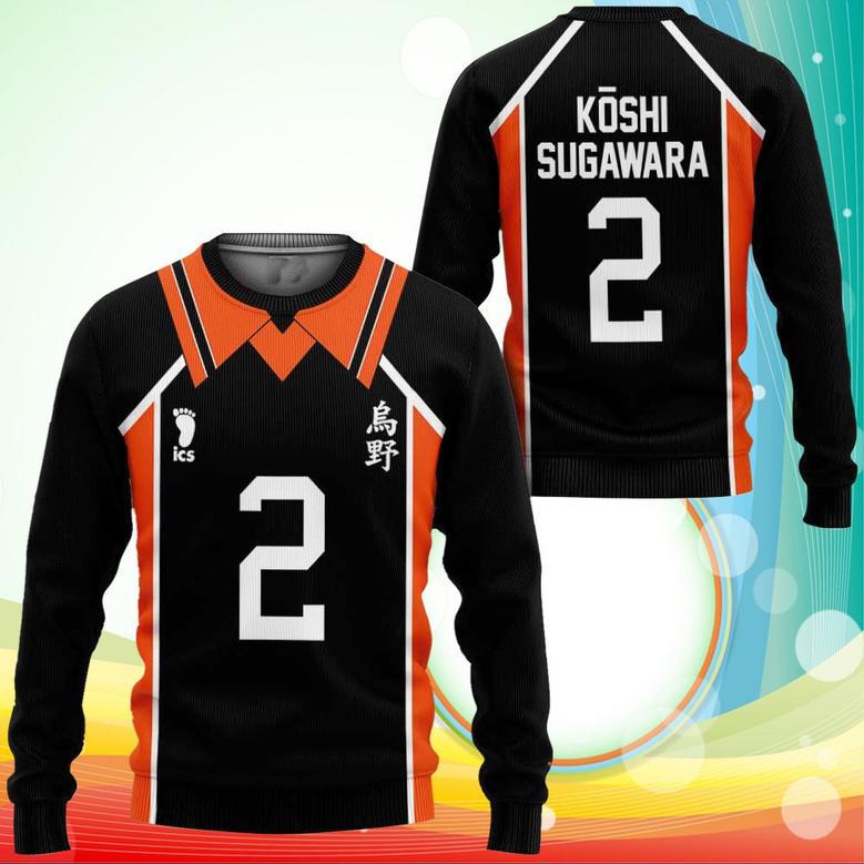 Karasuno Koshi Sugawara Uniform Sweatshirt Num Haikyuu Anime