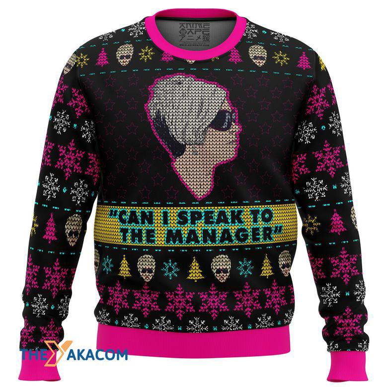 Karen Talks to Manager Meme Gift For Fan Anime Christmas Ugly Sweater