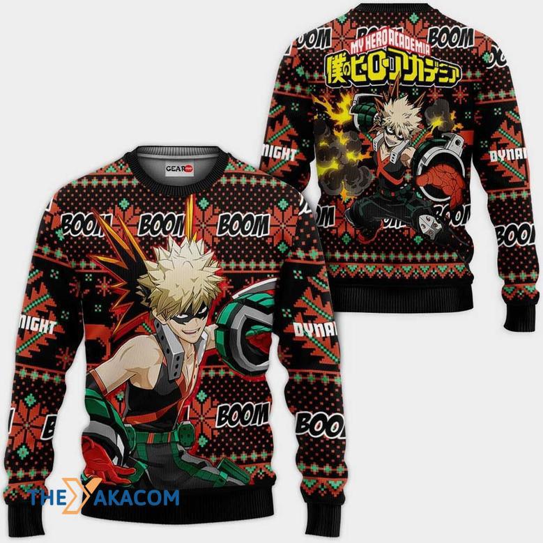 Katsuki Anime My Hero Academia Custom Gift For Fan Anime Christmas Ugly Sweater