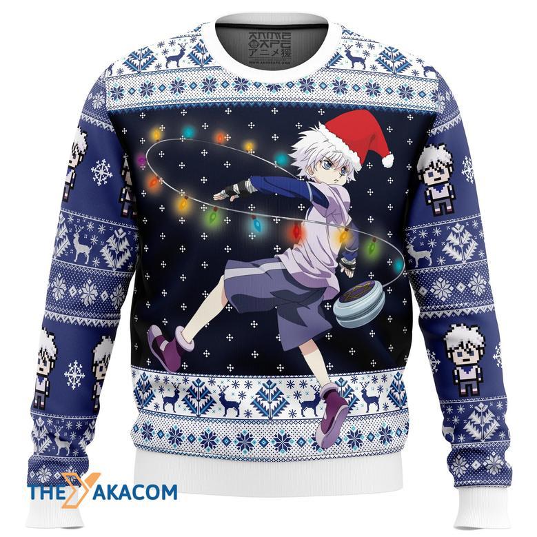 Killua Zoldyck Hunter X Hunter Gift For Fan Anime Christmas Ugly Sweater