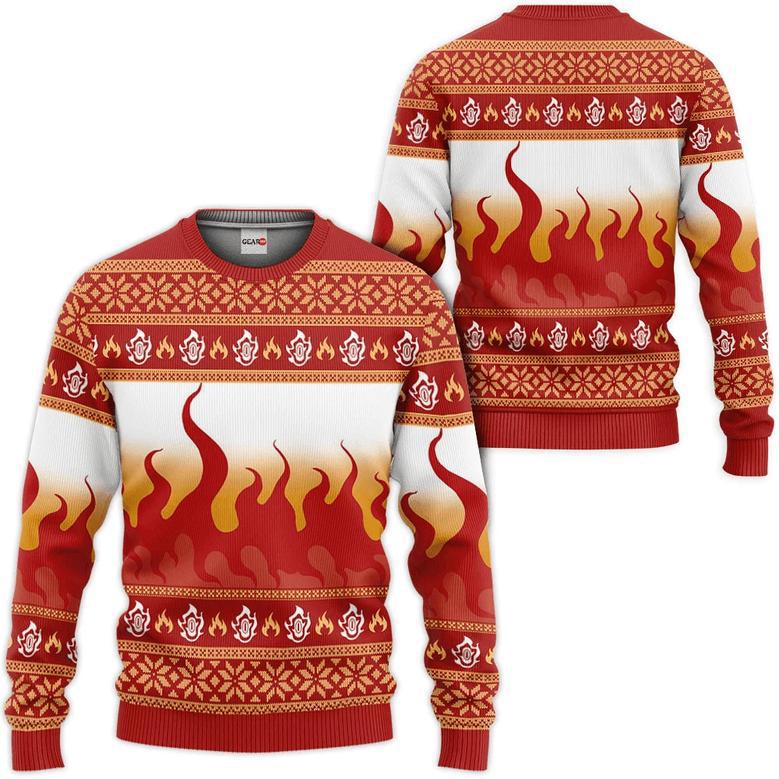 Kimetsu Kyojuro Rengoku Custom Anime Ugly Christmas Sweater