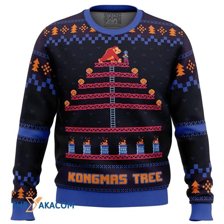 Kongmas Tree King Kong Custom Gift For Fan Anime Christmas Ugly Sweater