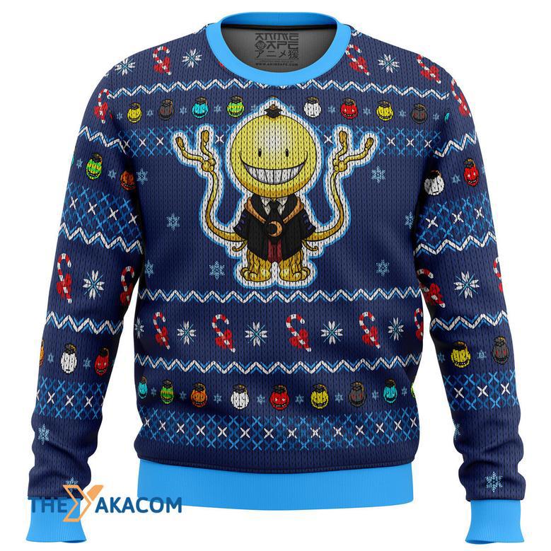 Koro Sensei Tentacles Assassination Classroom Gift For Fan Anime Christmas Ugly Sweater