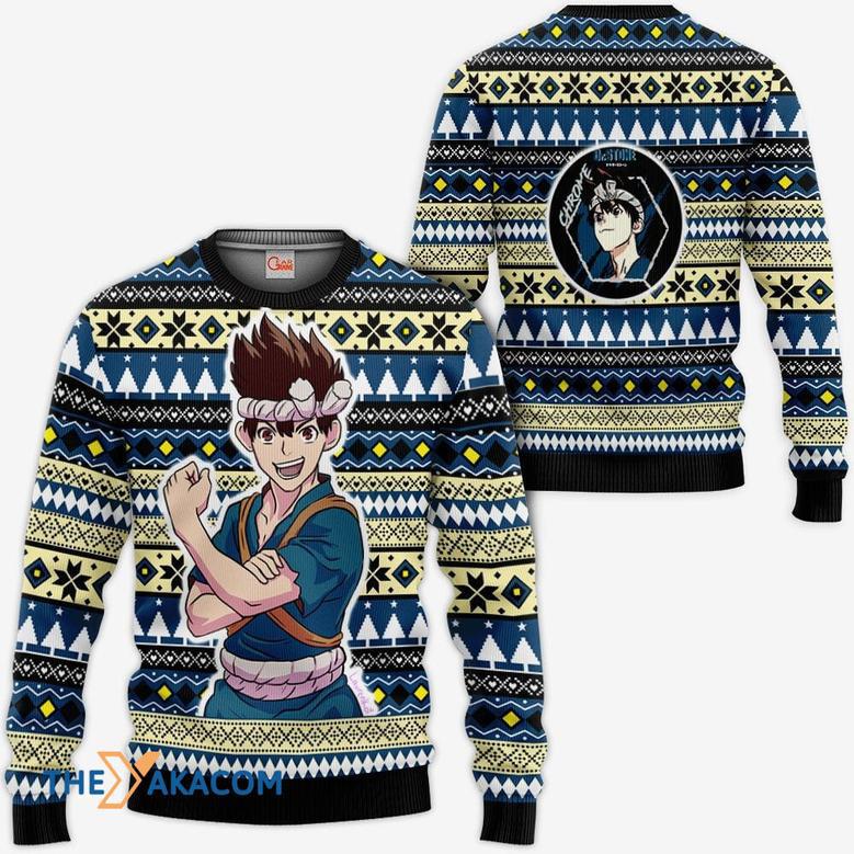 Kuromu Chrome Anime Dr Stone Custom Gift For Fan Anime Christmas Ugly Sweater