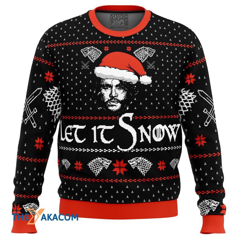 Let it Snow Jon Game of Thrones Gift For Fan Anime Christmas Ugly Sweater