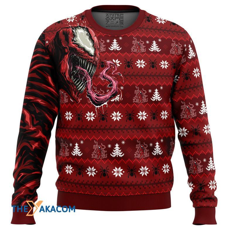 Let There Be Christmas Carnage Marvel Gift For Fan Anime Christmas Ugly Sweater