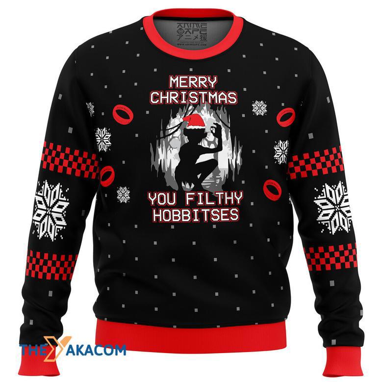 Lord of the Rings Filthy Hobitses Gift For Fan Anime Christmas Ugly Sweater