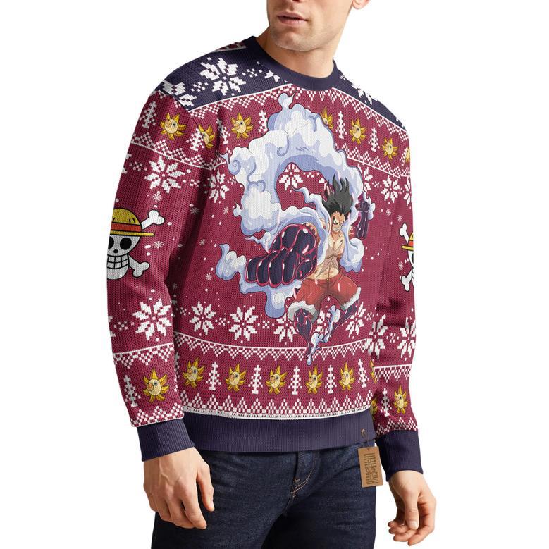 Luffy Snake Man One Piece Ugly Christmas Sweater