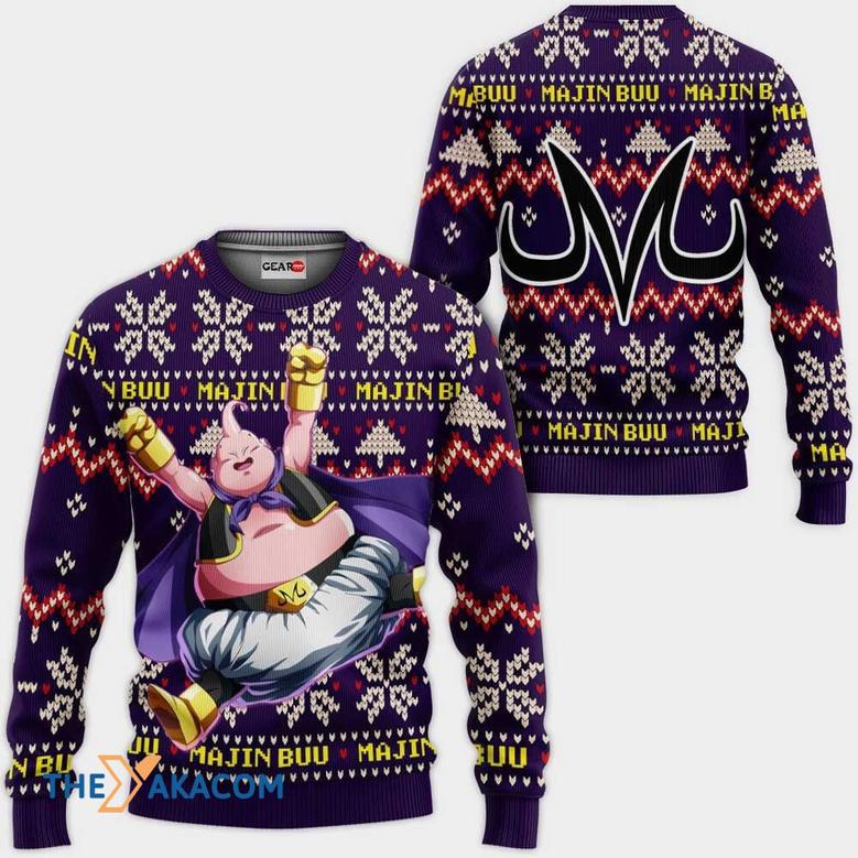 Majin Buu Fat Anime Dragon Ball Custom Gift For Fan Anime Christmas Ugly Sweater