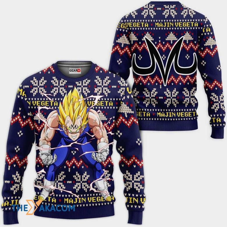 Majin Vegeta Anime Dragon Ball Custom Gift For Fan Anime Christmas Ugly Sweater