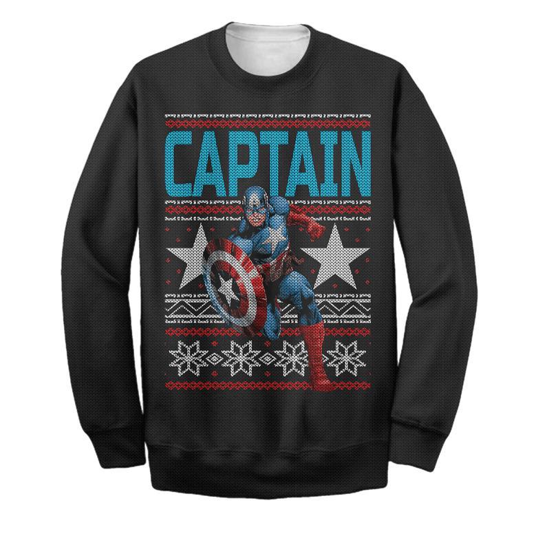 Marvel Sweater CA Ugly Christmas Long Sleeve Printing Awesome High Quality Marvel CA Sweatshirt